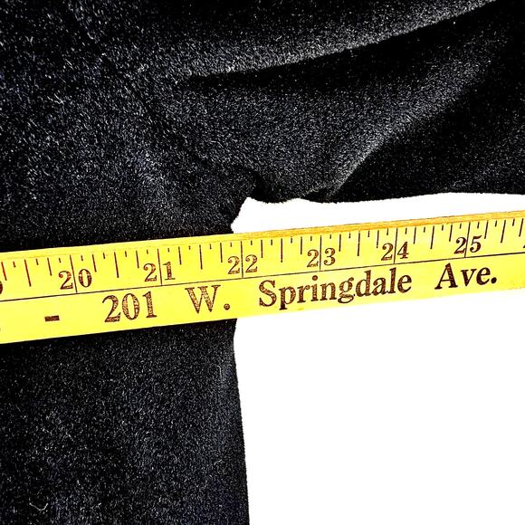 Vintage 1950s 60s Hudson Belk Black Wool Swing Coat Brown Mink Collar Union Made - Picture 7 of 10